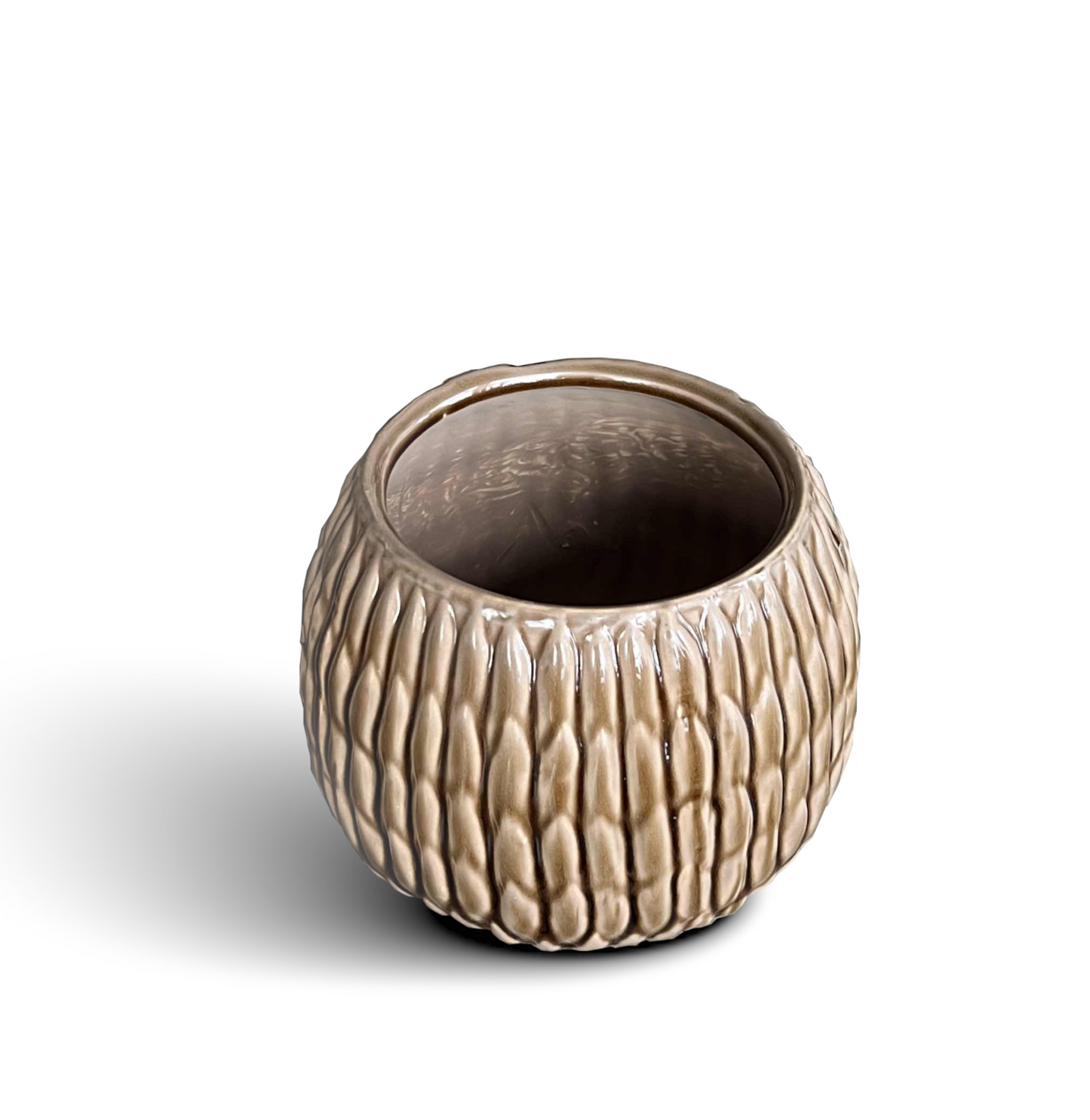 Pot céramique artisanal - Moyen Brun Mochalite