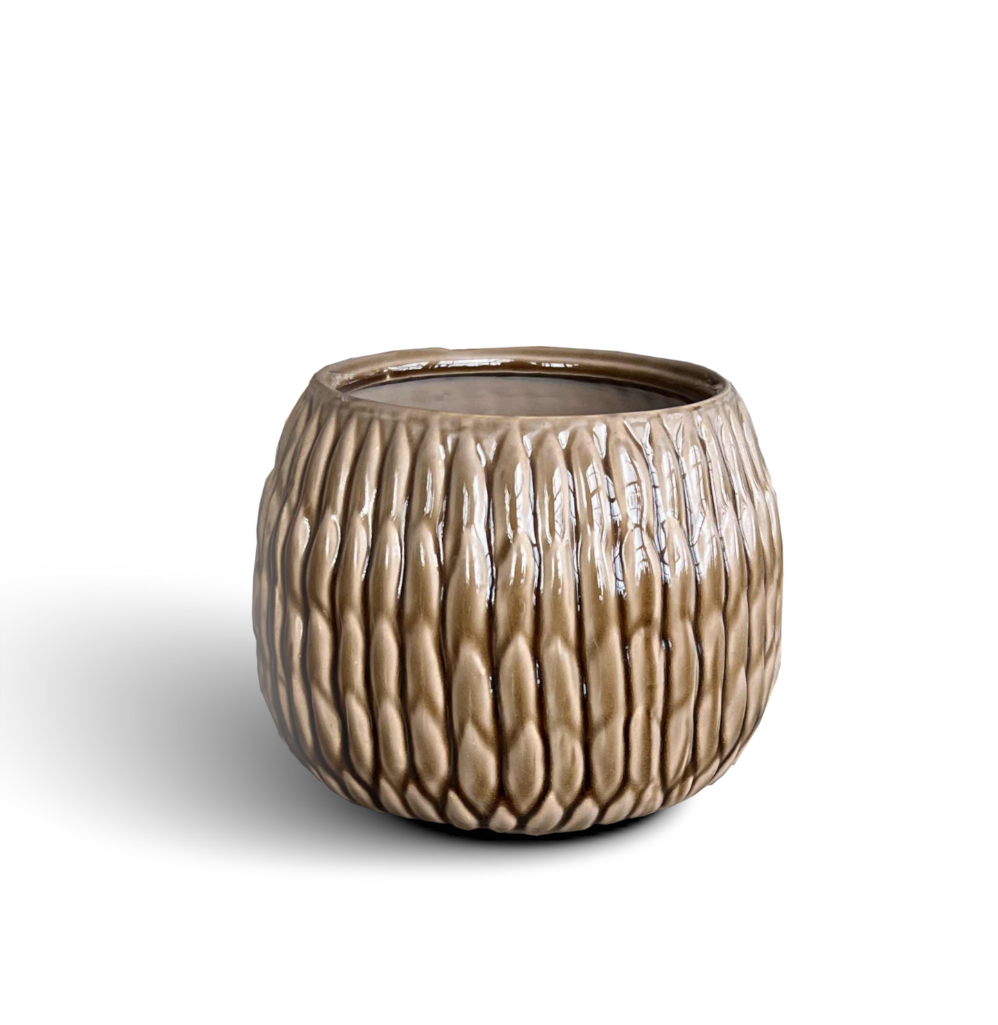 Pot céramique artisanal - Moyen Brun Mochalite